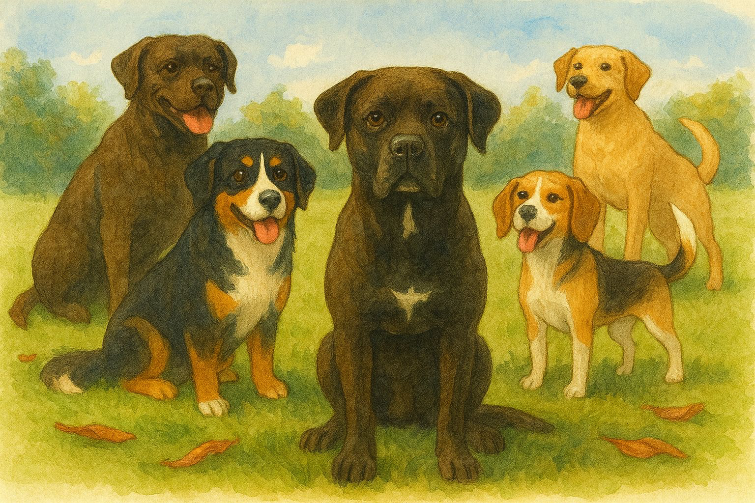 Gruppentagesbetreuung für mehrere Hunde